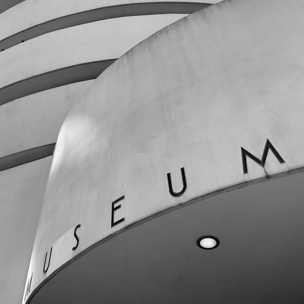 Guggenheim Museum, New York City Print, Black and White Photography, NYC Wall Art, Museum Mile, Color photo wall decor