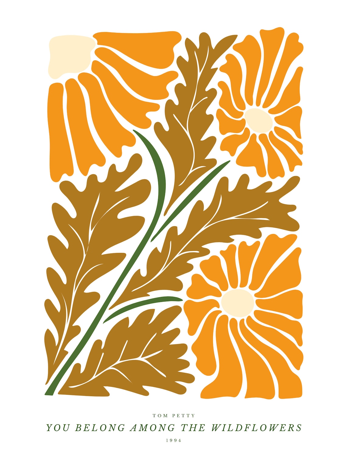 You Belong Among the Wildflowers Tom Petty Poster Digital Art Groovy