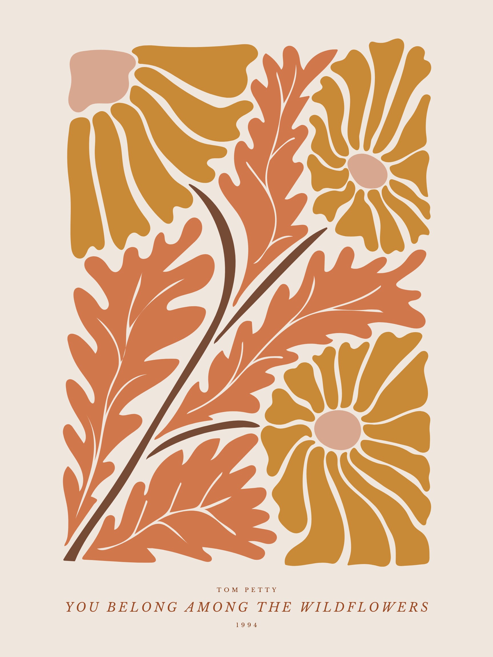 You Belong Among the Wildflowers Tom Petty Poster Digital Art Groovy