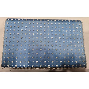 Blue Vintage  Beaded Clutch with Flap Closure
