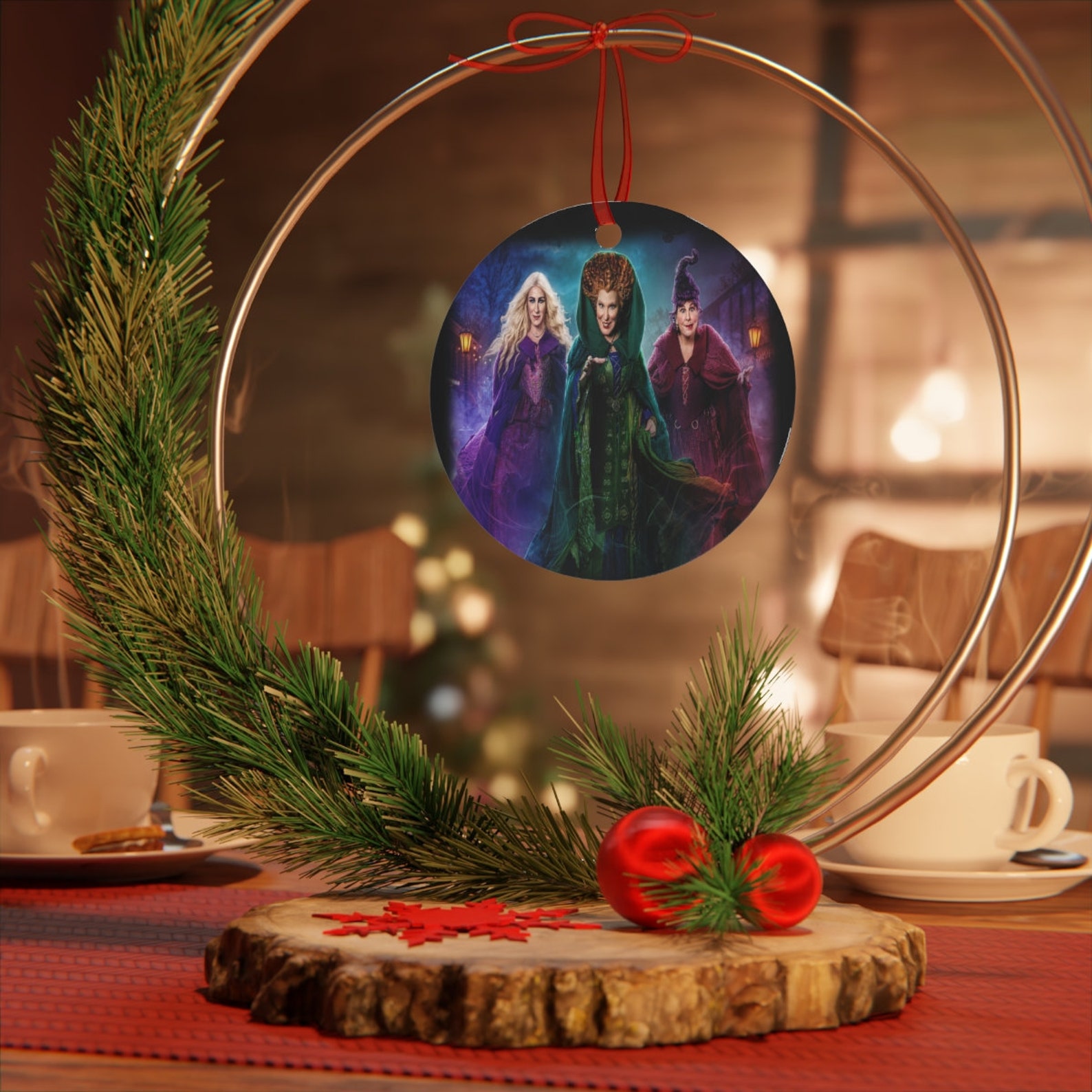 Hocus Pocus Witch Sisters Tree Skirt – 48 Inch Halloween & Christmas Tree Collar