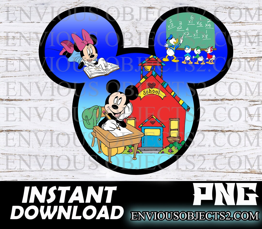 Mickey Mouse Mickey Mouse Back to School Mickey Mouse Png - Etsy