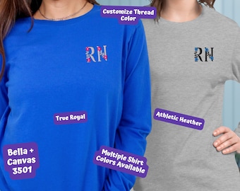 Registered Nurse Long Sleeve Shirt,RN Long Sleeve Tshirt for Registered Nurse,Gift for Registered Nurse Unisex Long Sleeve Tee