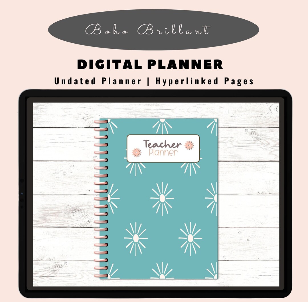 Undated Digital Teacher Planner - Brilliant - Etsy