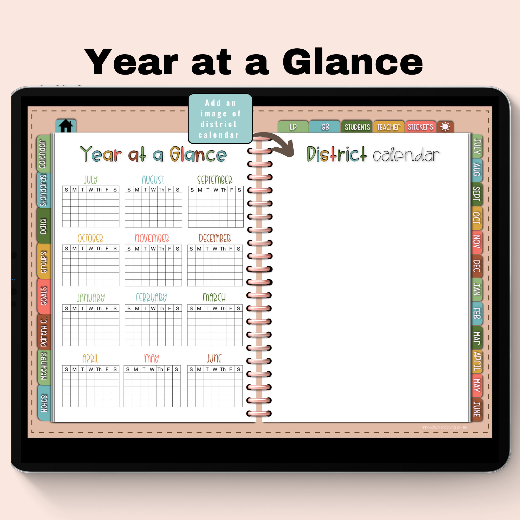 Undated Digital Teacher Planner Rainbow - Etsy Australia