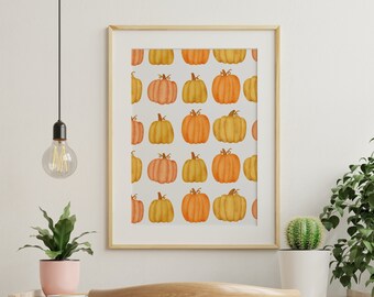 Sztuka ścienna z dyni | Dynia do wydrukowania | Nadruk z dyni | Wydruk na Święto Dziękczynienia | Wydruk na Halloween | Plakat na Święto Dziękczynienia | Plakat na Halloween