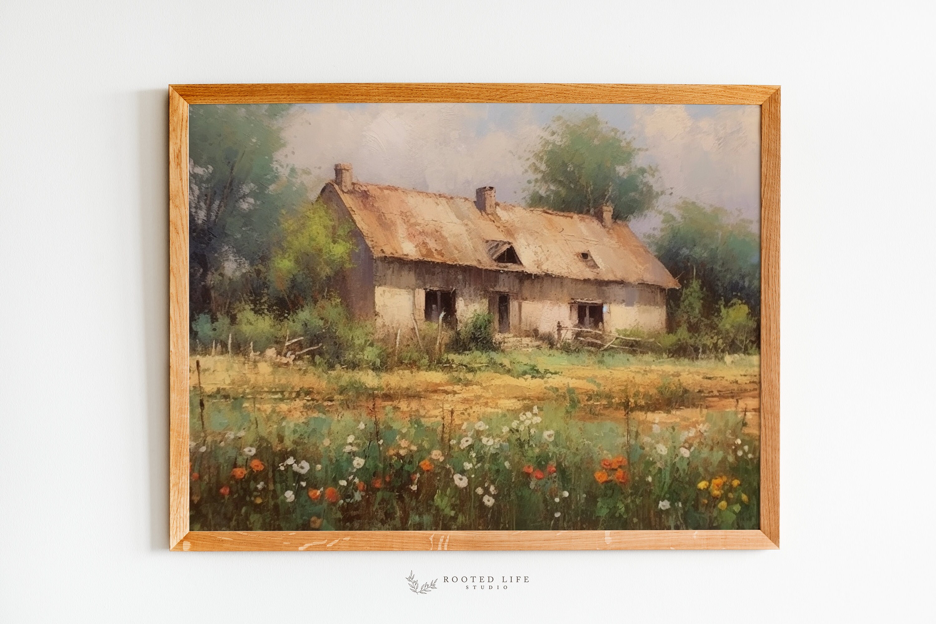 Countryside Old Farm House Old Farm Home Print Farm Art French Country ...