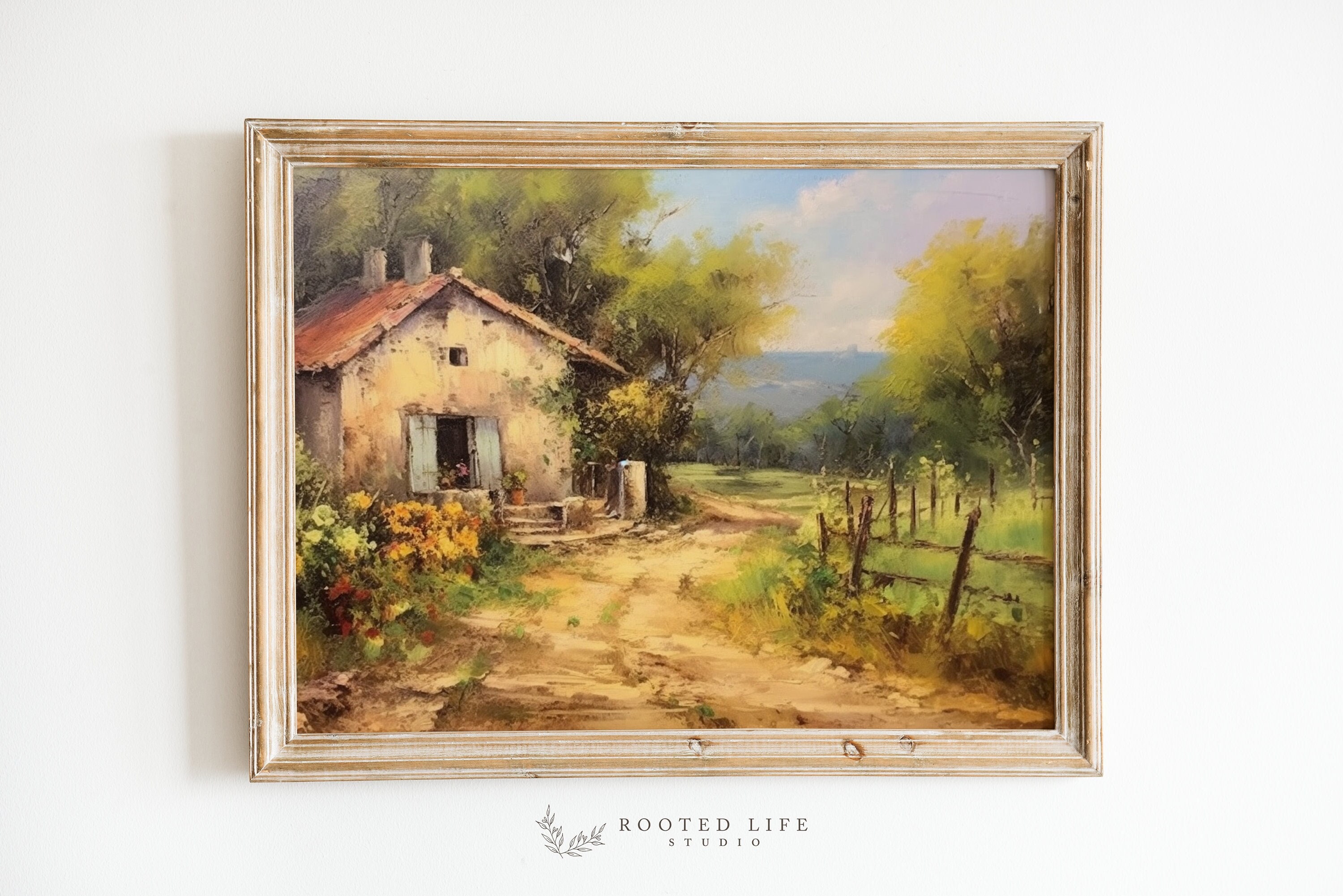 Old French Country Side | Farmhouse Vintage Painting | Country Farmhouse  Printable | Wall Art | Vintage Landscape Print | TE019 - Etsy, image size:3000x2002