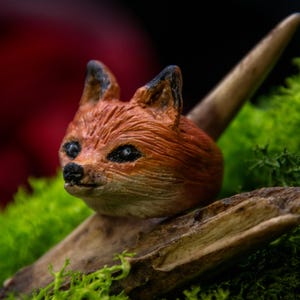 Fox Ring, Handmade Polymer Clay Realistic Red Fox Ring, Forest, Nature Ring