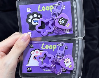 Juego de llaveros con púas de guitarra a juego, con púas de bucle, dijes de estrella, clip morado y tarjeta con mensaje para amantes de la música, regalo de San Valentín.