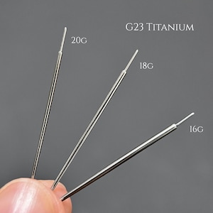 20G,18G,16G Titanium Insertion Taper,Threadless Guide Pin,Flat Back Change Tool,Push Fit Helper for Labret Stud,Nose,Helix,Tragus,Conch,Lip