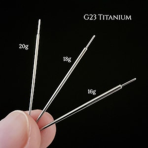 Cónico de inserción de titanio 20G, 18G, 16G, pasador guía sin rosca, herramienta de cambio de parte trasera plana, ayudante de ajuste a presión para piercing labret, nariz, hélix, tragus, concha, labio.