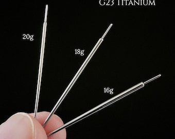 Cónico de inserción de titanio 20G, 18G, 16G, pasador guía sin rosca, herramienta de cambio de parte trasera plana, ayudante de ajuste a presión para piercing labret, nariz, hélix, tragus, concha, labio.