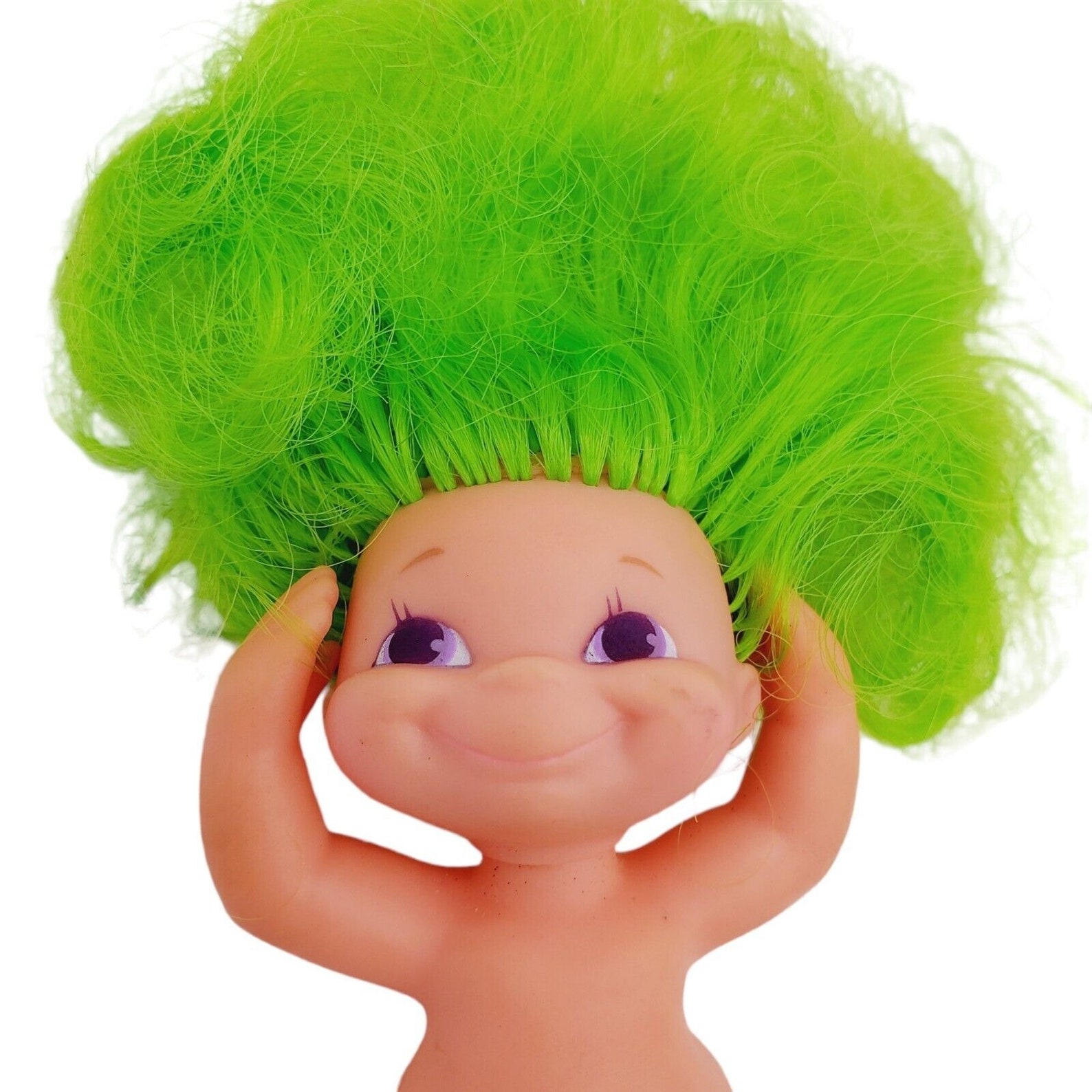 1969 Mattel Wet Noodles Green Hair Doll 3.25 Tall Small Doll Vintage