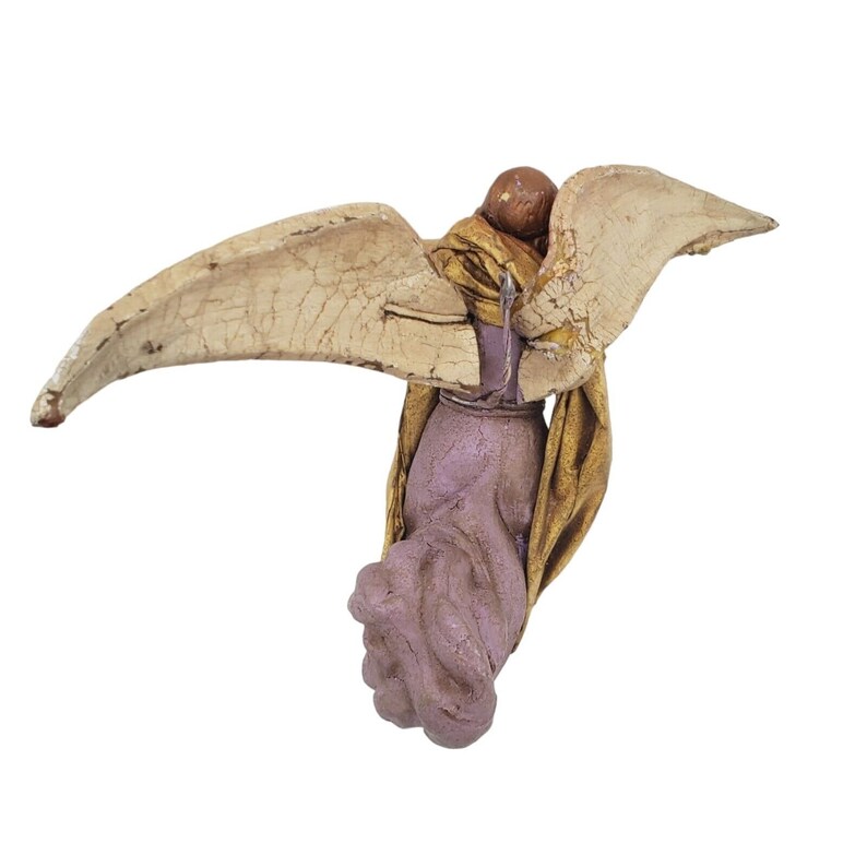 Vintage Cartapesta Paper Mache Angel Ornament With Flute Etsy