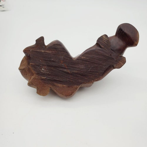 VTG Carved Wooden Hippopotamus Sculpture Figurine Old Hand Art Wood shops African 12