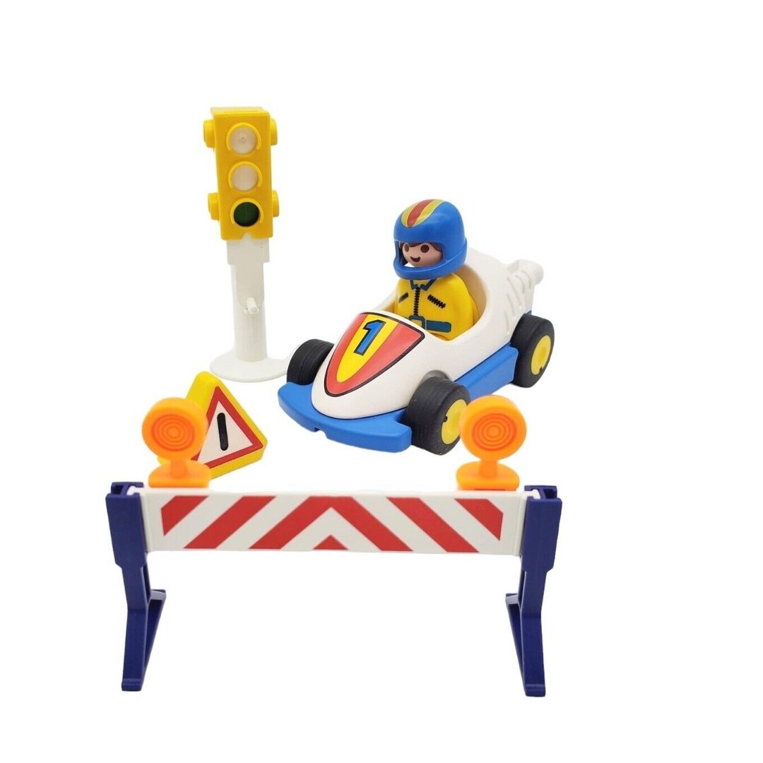 1993 Playmobil Geobra 6711 Race Car & Driver With Helmet Etsy