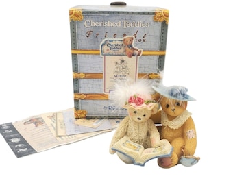 NEW Cherished Teddies Tess & Friend 661953F Rare Reading