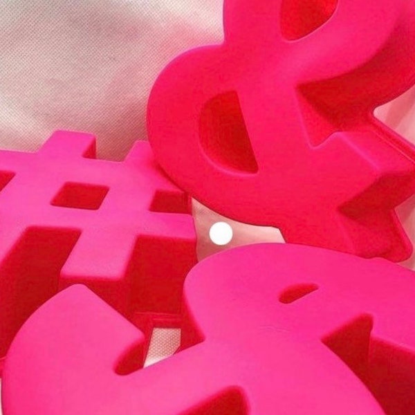 Giant Pink & Ampersand # and Dollar symbols perfect for resin, candles, soaps