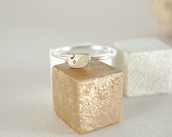 Wal Silberring, Gold und Silber Tier Ring, kleiner Wal Ring, auf Lager Silber Ring, niedlichen Tierring, handgemachtes Messingjuwel, Laser-Schnitt