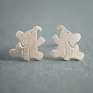 Elephant silver earrings, baby elephant studs, animal shape small earrings, elephant stud earrings, cute studs, original design, laser cut