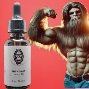 Adonis Beard Oil - Red Saffron & Redwood - Bold Men&#39;s Grooming Scent - Natural Beard Softener - 1 oz Beard Oil Gift for Him