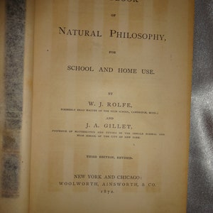 Handbook of Natural Philosophy:  For School and Home Use, by W. J. Rolfe