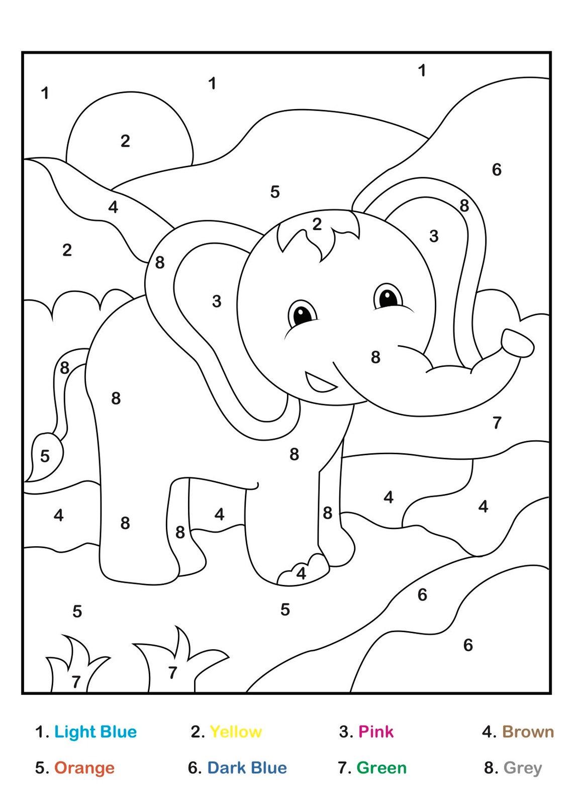 Children #39 s Color by Number Printable PDF Printable Coloring Pages
