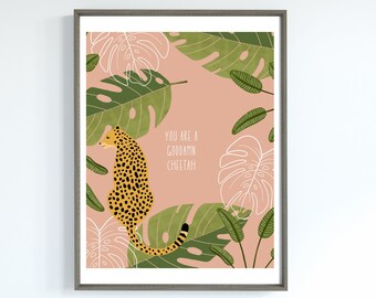 Boho Cheetah Art, Digital Print