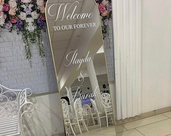 Mirror stickers | Stickers | Personalized stickers | Reception sign | Reception board | Wedding | WITHOUT MIRROR