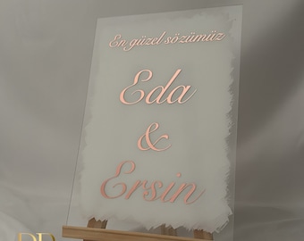 Table decoration | Standee | Nisan | wedding | Söz | Acrylic sign | welcome to our beginning