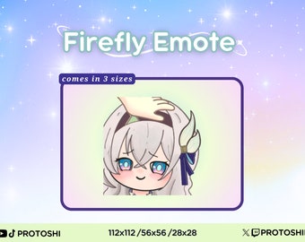 Firefly Emote Head Pat / Discord Twitch Cute Chibi Honkai Star Rail Stream Pegatina