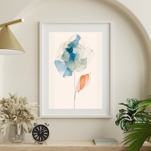 Impressão da FLOR de LÓTUS de turquesa de &lt;br&gt; Entrega Rápida? Arte de parede única | Decoração floral calmante | Símbolo Espiritual | Arte para impressão