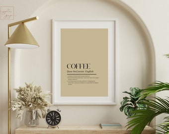 COFFEE DEFINITION | Coffee Inspirations | Modern Café Prints | Brewed Aesthetics | Coffeehouse Art | Digital Download