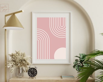 Vintage-Style Mid Century Modern Bauhaus Poster | Minimalist Geometric Wall Art | Home Decor Print | Digital Download