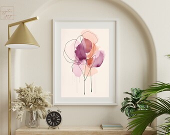 Calming Colors LOTUS FLOWER Art | Single Print | Relaxing Wall Decor | Spiritual Accent | Printable Artwork
