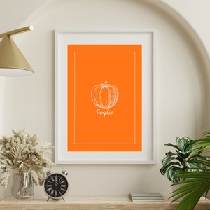 PUMPKIN Kitchen Art | Garden Fresh Prints | Vegetables | Farm to Table | Rustic Dining Room Poster | Digital Download