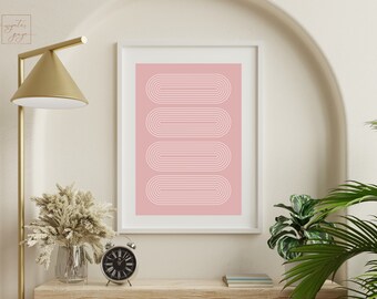 Vintage-Style Mid Century Modern Bauhaus Poster, Minimalist Geometric Wall Art, Home Decor Print, Digital Download