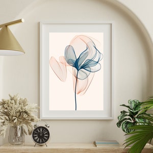 Luz - impressão azul da FLOR de LÓTUS de &lt;br&gt; Crie Seu Próprio Produto! Arte de parede única | Decoração floral calmante | Símbolo Espiritual | Arte para impressão