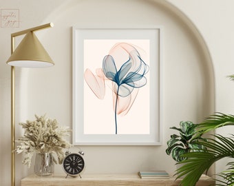 Light Blue LOTUS FLOWER Print | Single Wall Art | Soothing Floral Decor | Spiritual Symbol | Printable Art