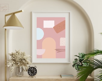 Mid Century Modern Bauhaus Wall Art, Geometric Minimalist Poster, Retro Style Home Decor, High Definition Digital Download