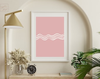 Minimalist Bauhaus Inspired Wall Art, Premium Mid Century Modern Poster, Abstract Retro Home Decor, Digital Download