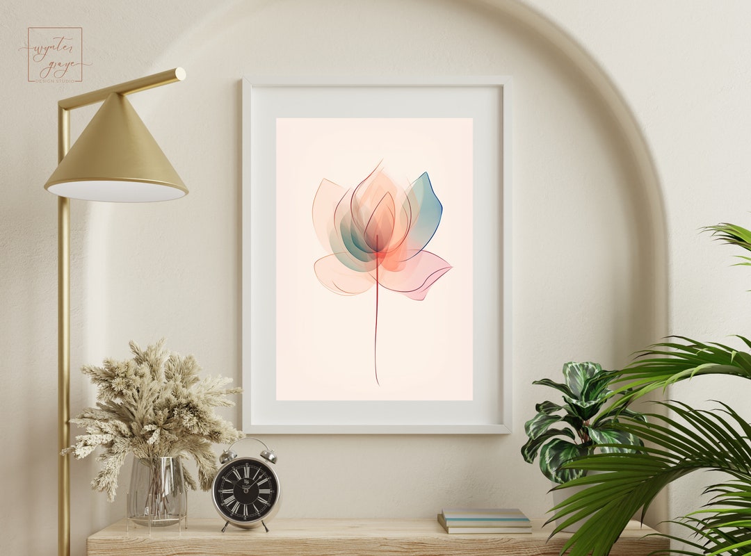Watercolor LOTUS FLOWER Print | Botanical Wall Art | Yoga Decor ...