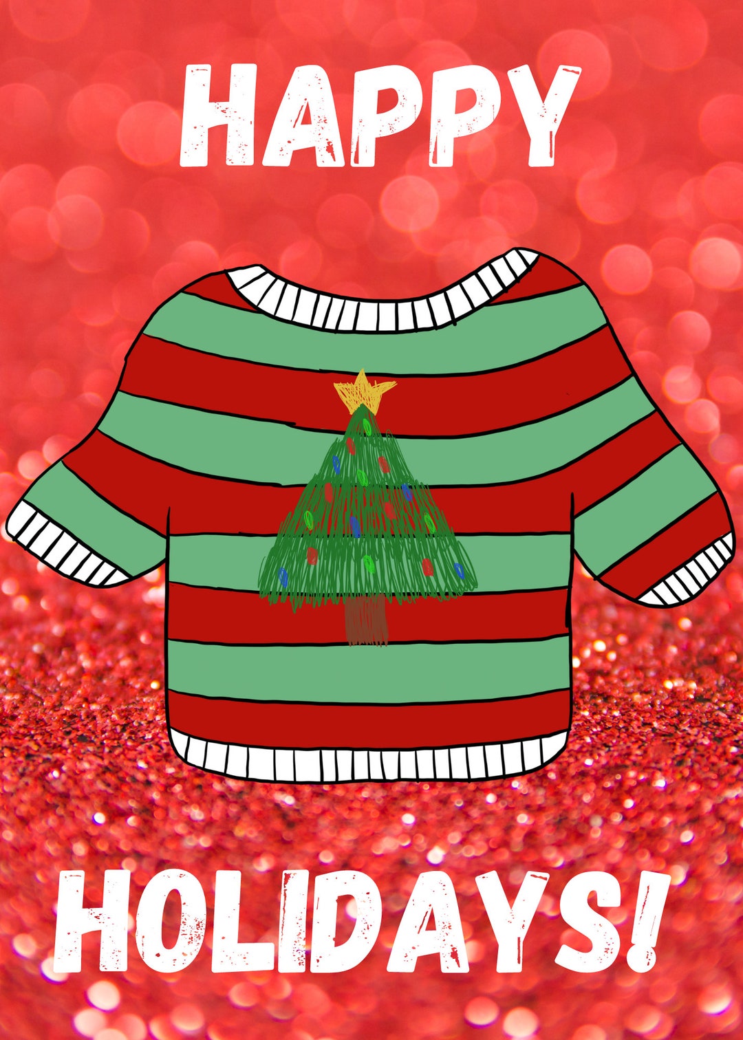 Printable Digital Download Ugly Christmas Sweater Greeting Card - Etsy
