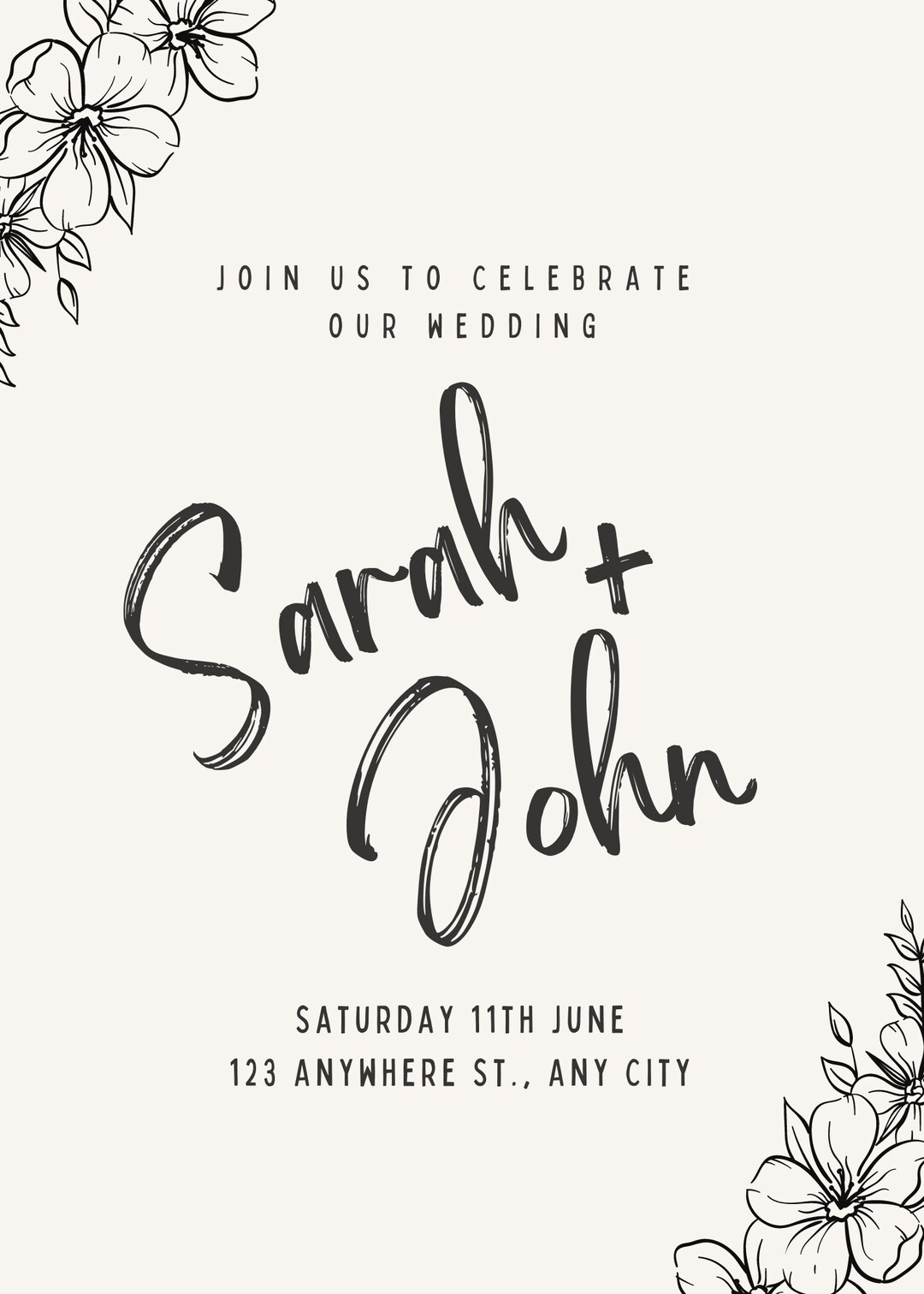 Printable Custom Digital Download Wedding Invitations Etsy