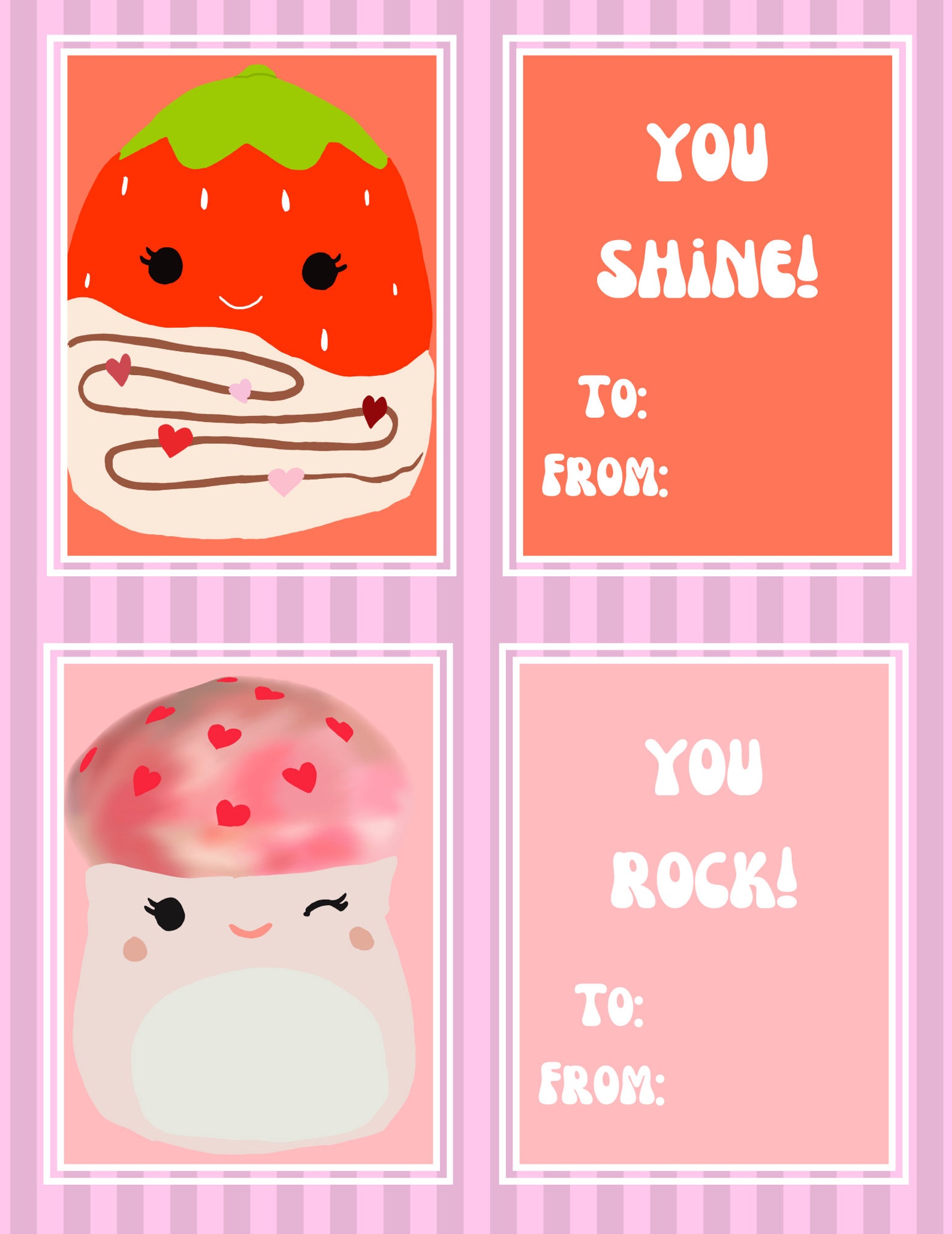 Printable Digital Download Squishmallow Valentine's Day Cards - Etsy