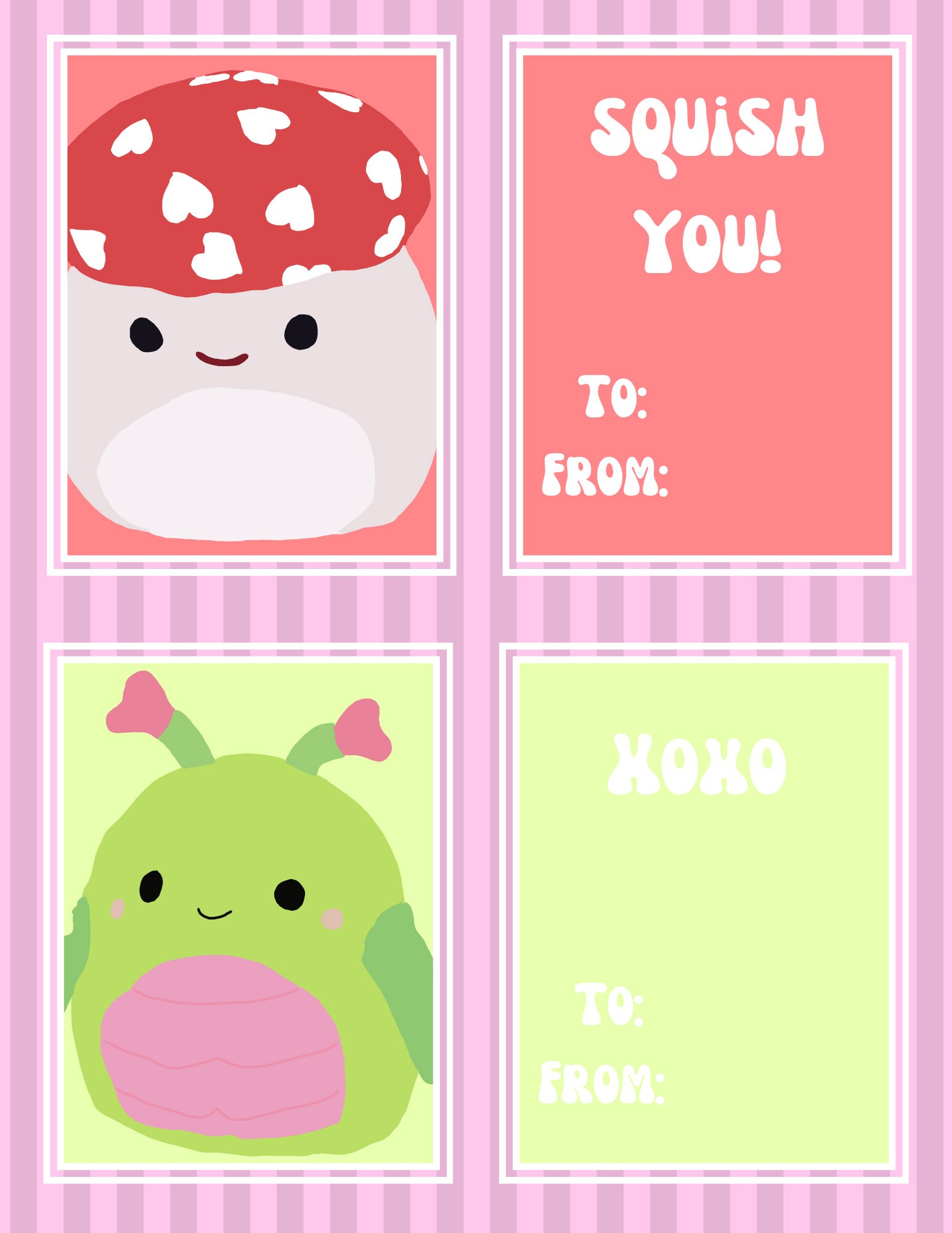 Printable Digital Download Squishmallow Valentine's Day Cards - Etsy