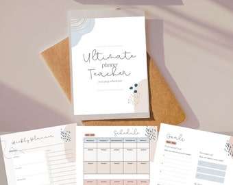 Ultimate Teacher Planner, modèles imprimables, modifiables et imprimables de planning de productivité pour classeur, ebook, ordinateur portable iPad, 12 modèles et étiquettes incluses
