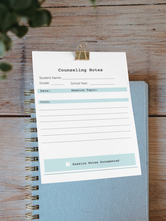School Counselor Notes Template Printable and Fillable Etsy