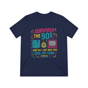 I Survived the 90s Triblend Tee, Retro 90s Shirt, Nostalgic Gift, Unisex Graphic